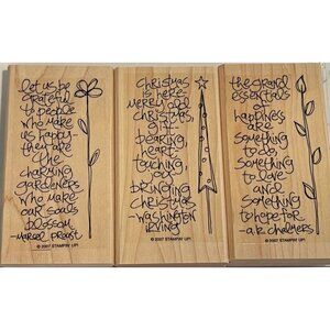 Stampin Up! Sidekick Sayings Wooden Rubber Stamps Inspirational Quotes & Floral